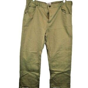Mens Saddlebred Big & Tall Tan Cotton Canvas Pants sz 44x30